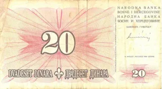 Bosnia and Herzegovina 20 Dinara, 1994 image